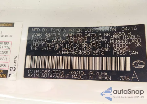 2016 Lexus Rc 350 z USA, uszkodzony, nr VIN JTHHE5BC4G5013516